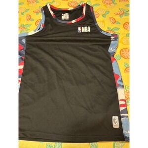 NBA Tank Top Mens Small Black Red Blue Camo Basketball Jersey Mesh Sleeveless